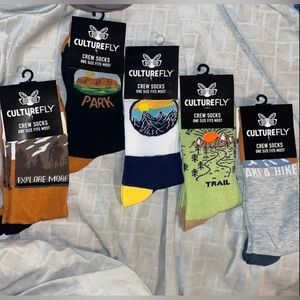 Culture Fly Crew socks - 6 pair set sz OS NWT
